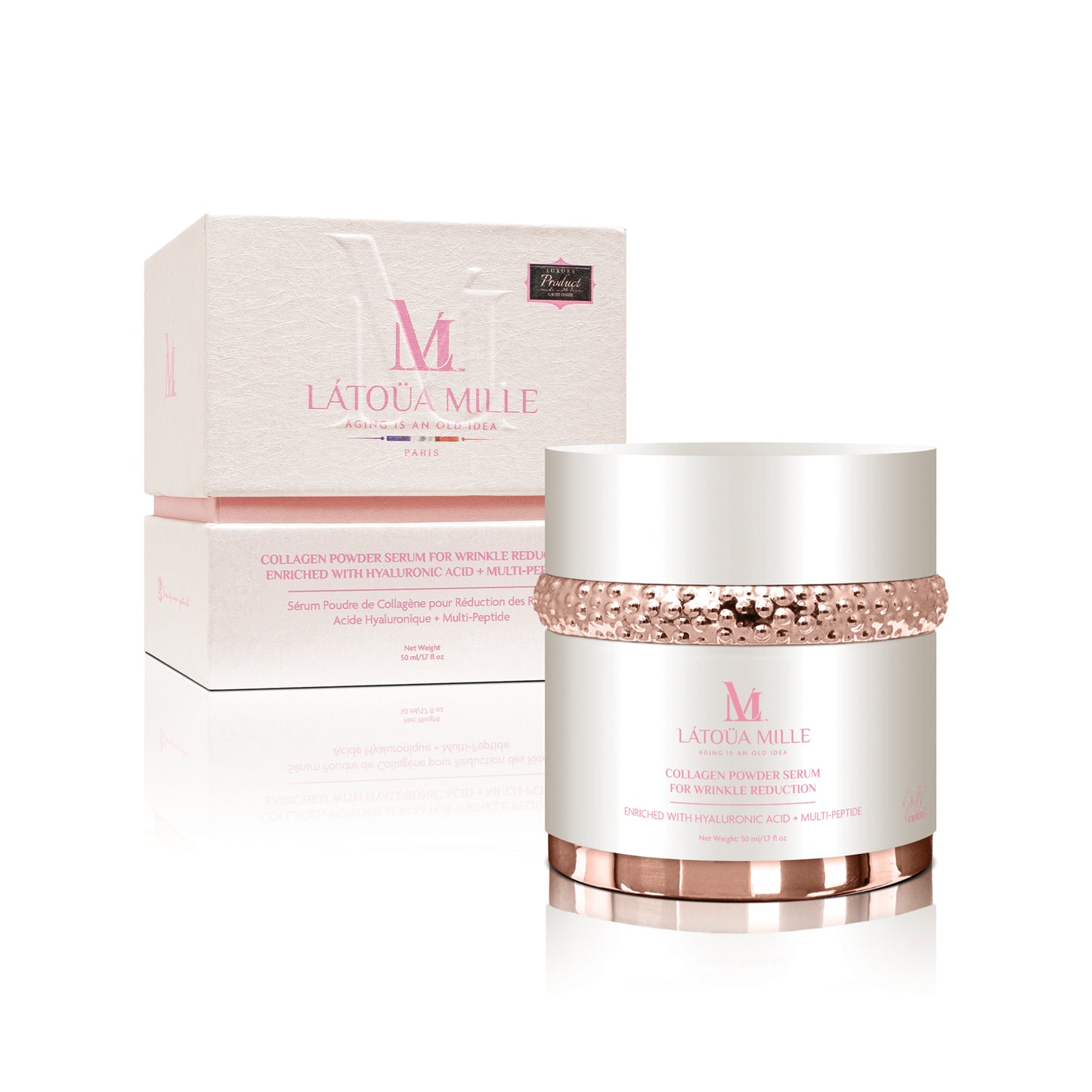 Collagen Powder Serum for Wrinkle Reduction Hyaluronic Acid + Multi-Peptide