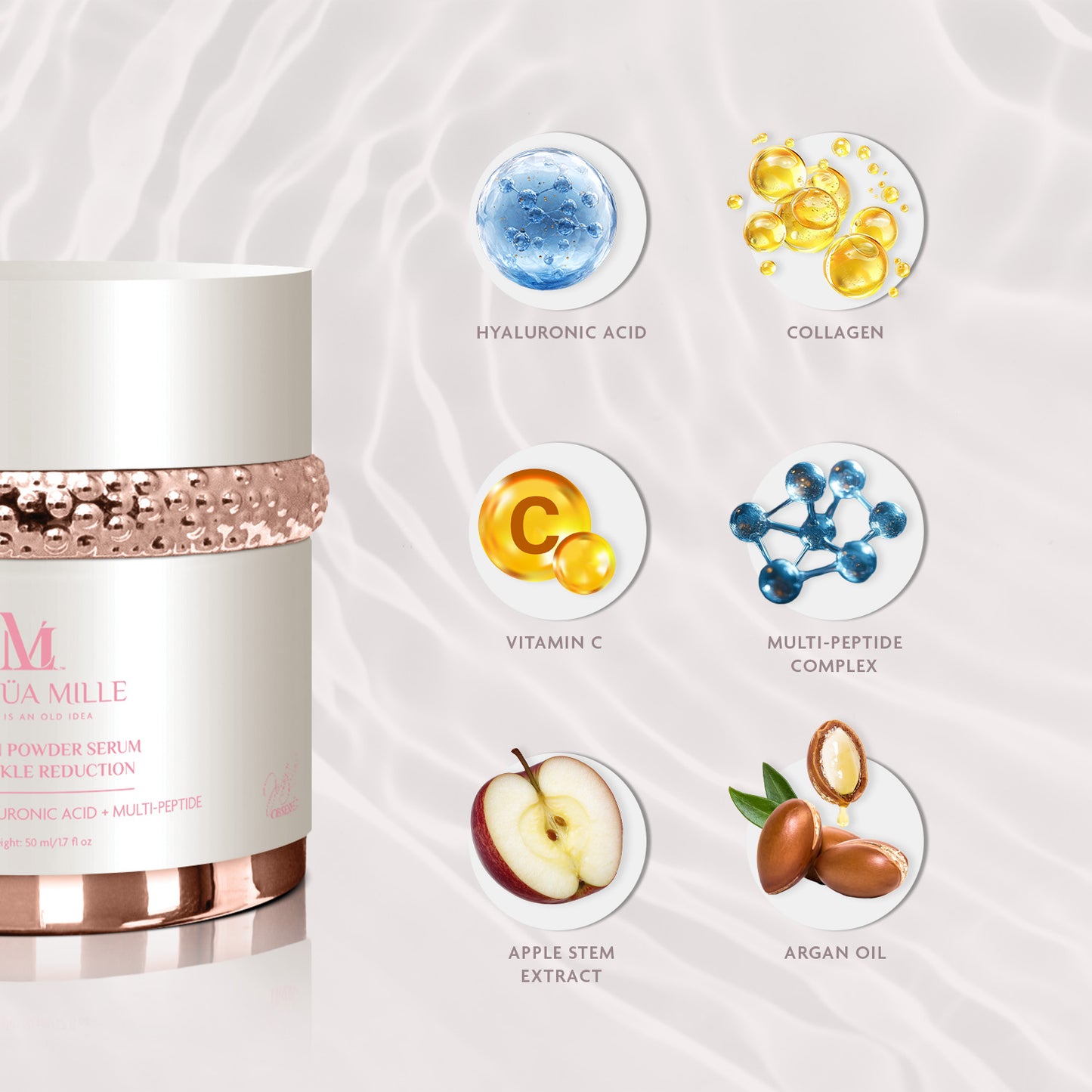 Collagen Powder Serum for Wrinkle Reduction Hyaluronic Acid + Multi-Peptide