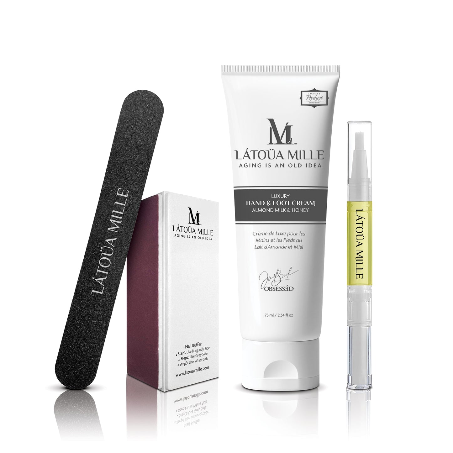 Moroccan Argan Oil Manicure Set Enriched with Hyaluronic Acid and Multi-Peptide (Almond Milk and Honey)