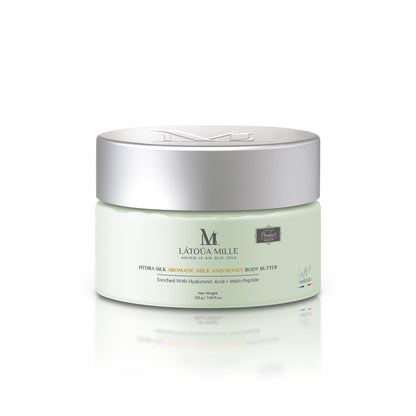 Hydra Silk Aromatic Milk and Honey Body Butter  Enriched With Hyaluronic Acid + Multi-Peptide