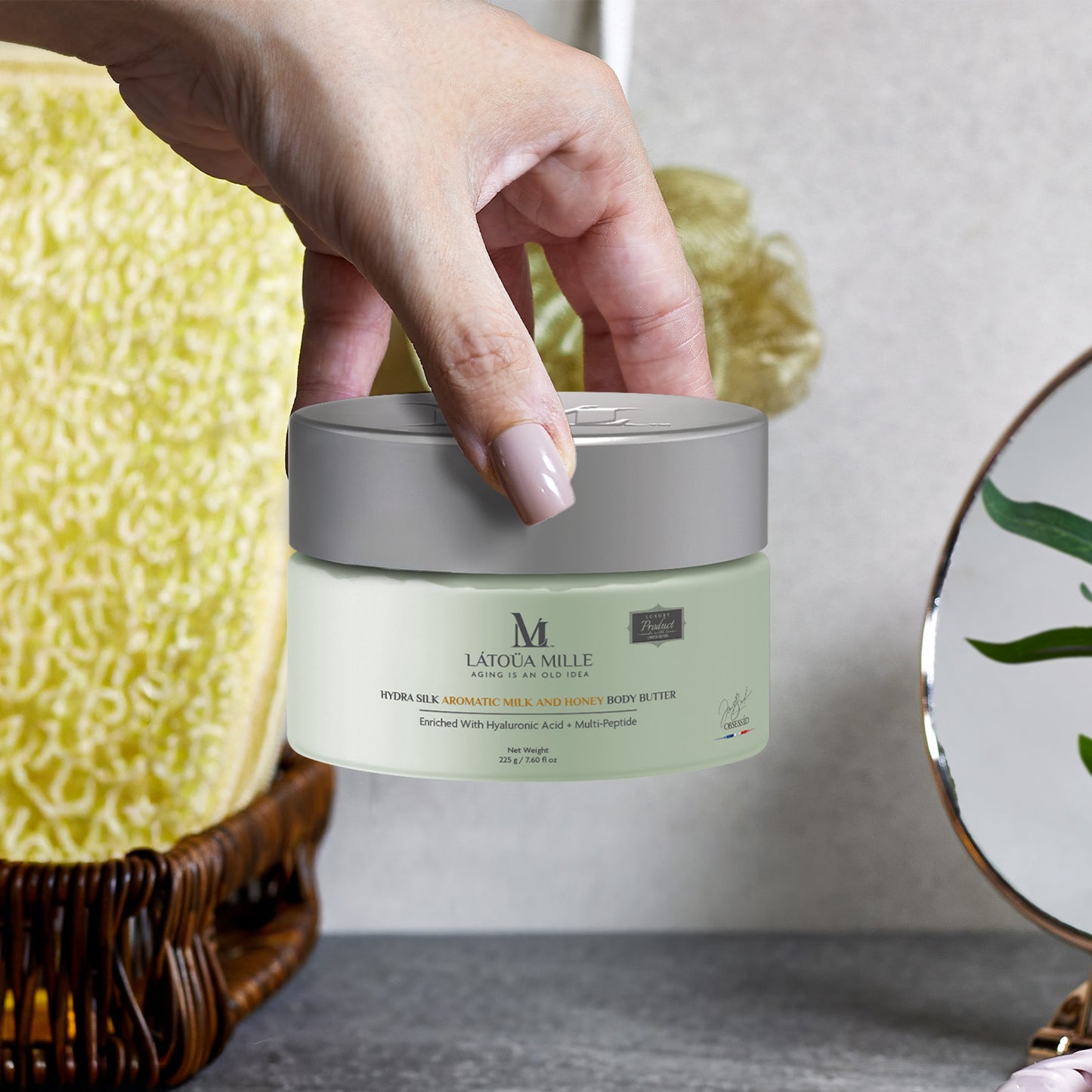 Hydra Silk Aromatic Milk and Honey Body Butter  Enriched With Hyaluronic Acid + Multi-Peptide