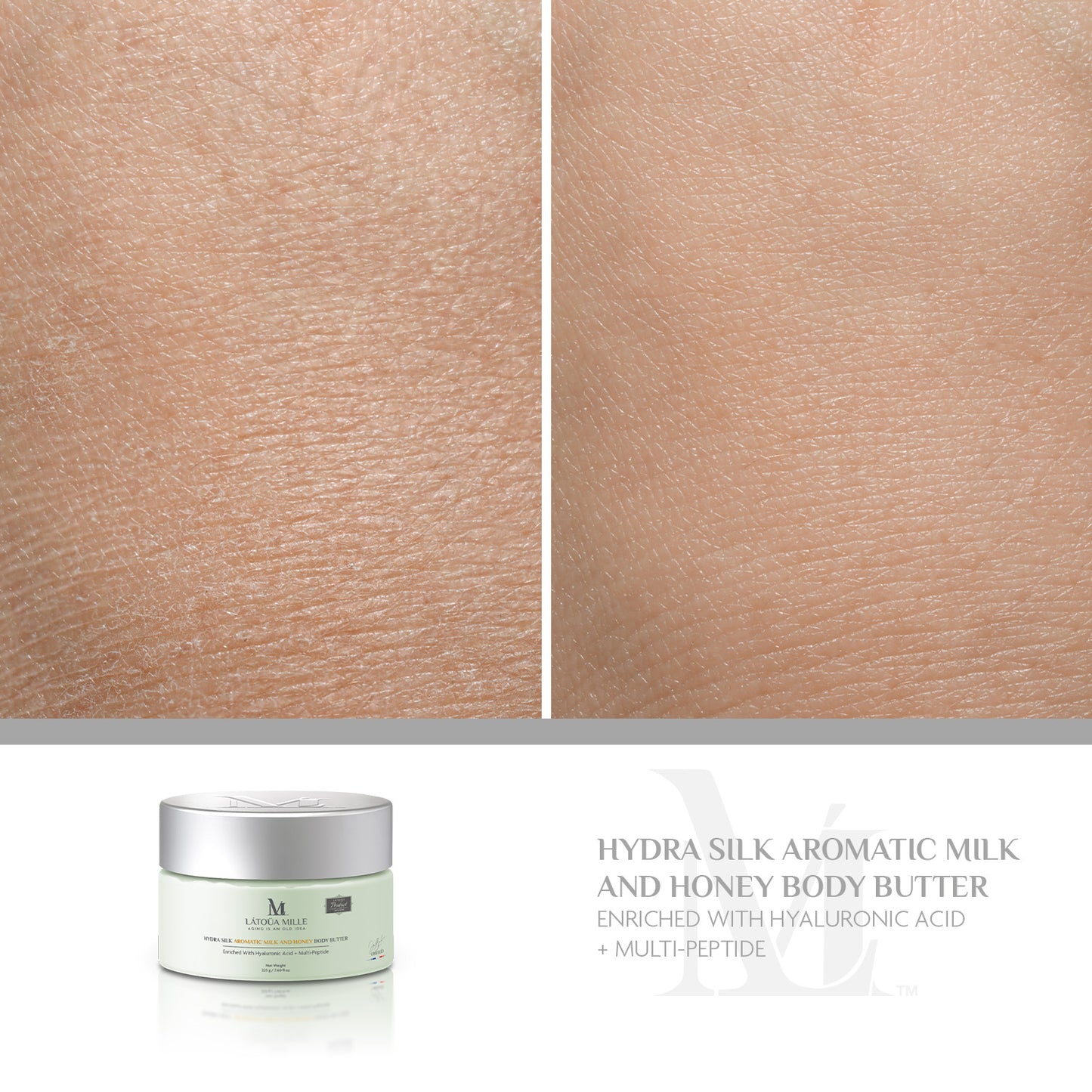 Hydra Silk Aromatic Milk and Honey Body Butter  Enriched With Hyaluronic Acid + Multi-Peptide