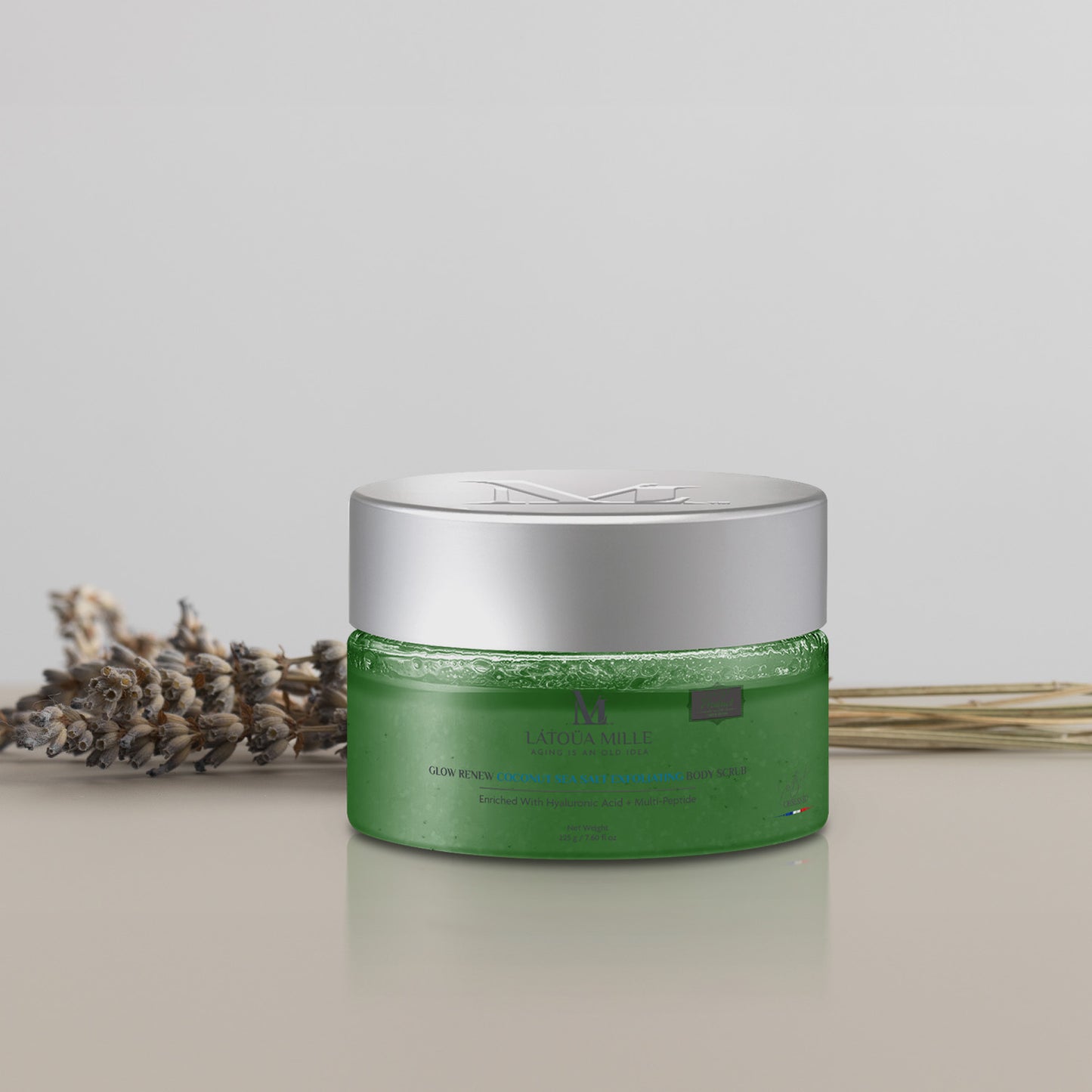 Glow Renew Coconut Sea Salt Exfoliating Body Scrub Enriched With Hyaluronic Acid + Multi-Peptide