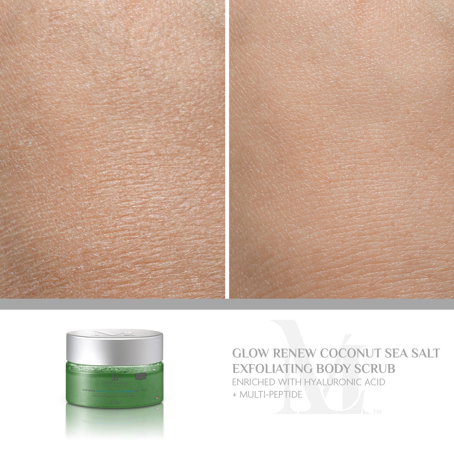 Glow Renew Coconut Sea Salt Exfoliating Body Scrub Enriched With Hyaluronic Acid + Multi-Peptide