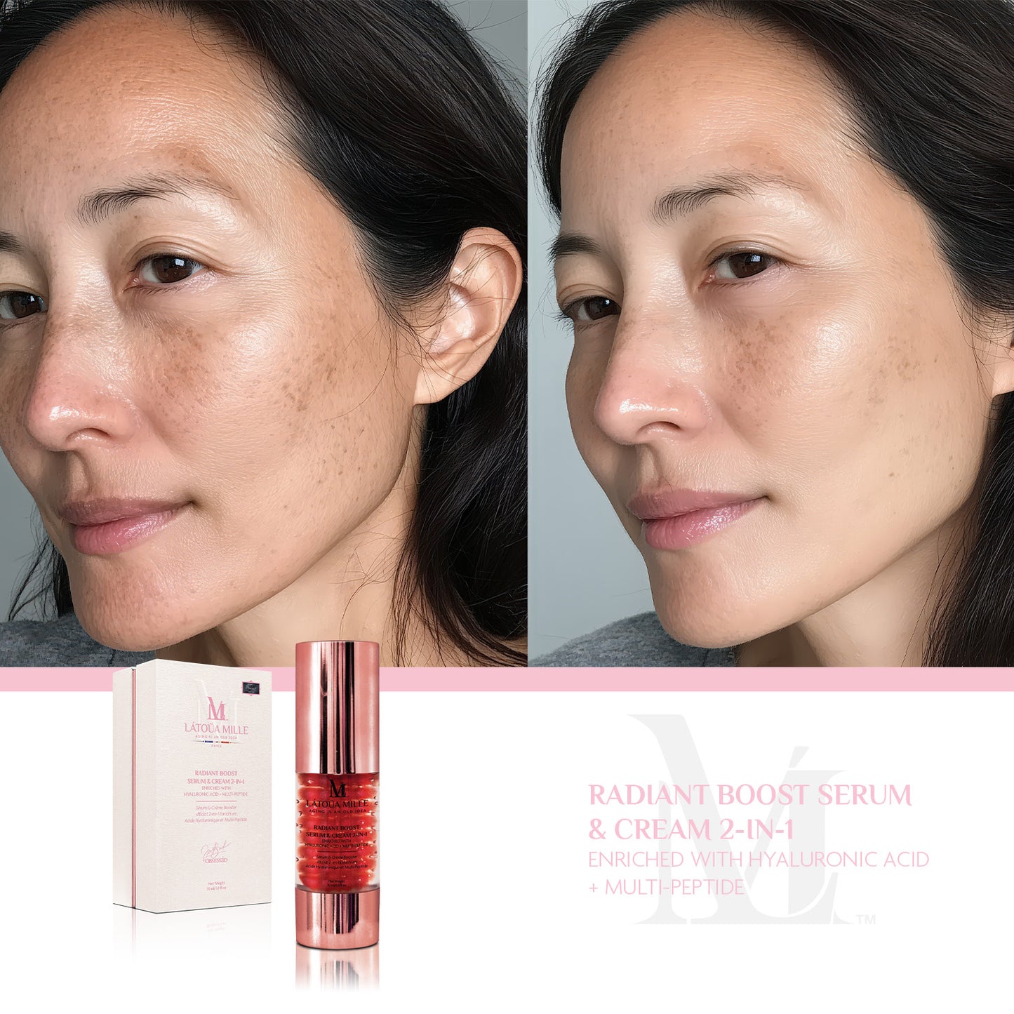 Radiant Boost Serum & Cream 2-in-1 Enriched with Hyaluronic Acid + Multi-Peptide