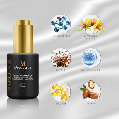 Energize Lifting Caffeine Skin Serum Enriched with Hyaluronic Acid + Multi-Peptide