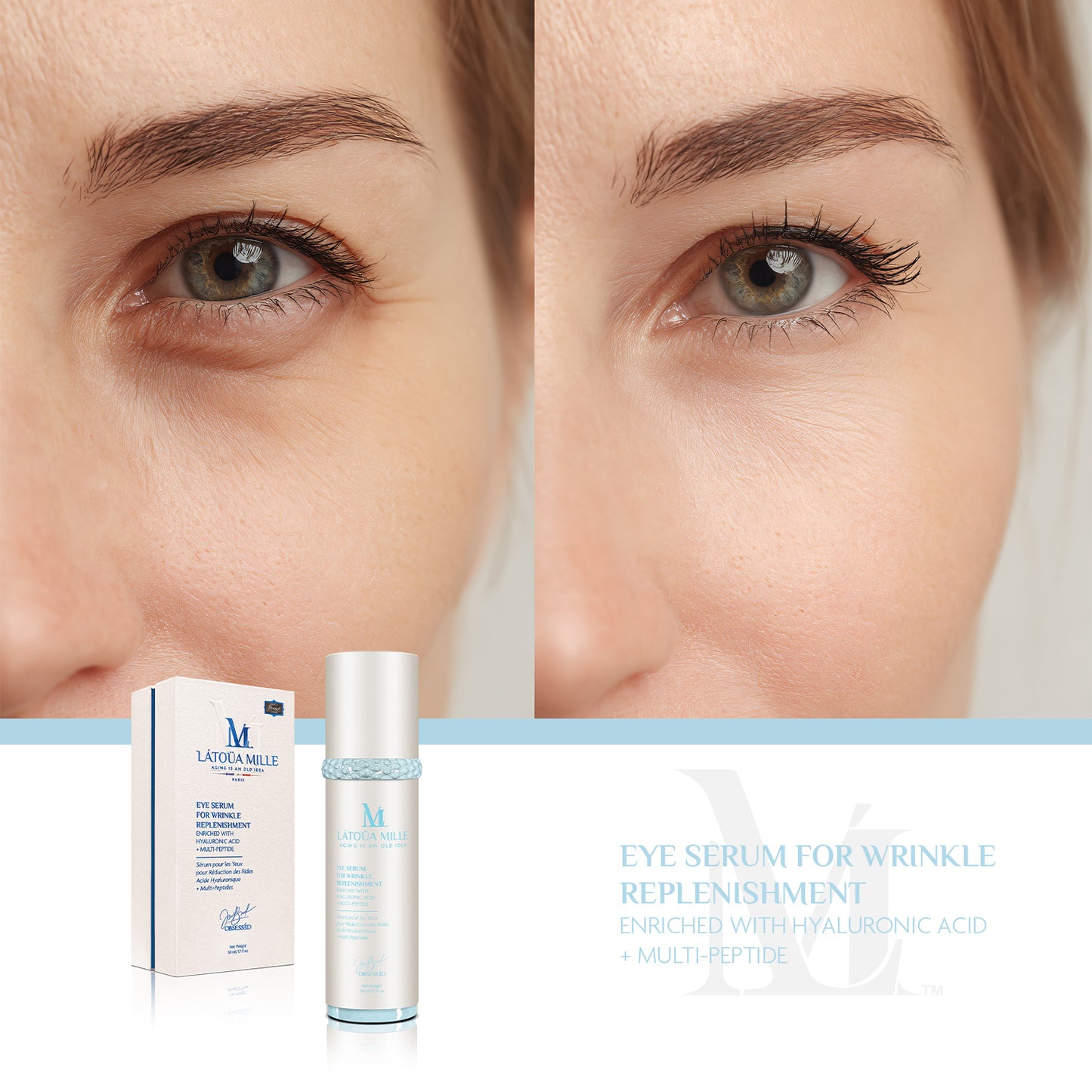 Eye Serum for Wrinkle Replenishment Hyaluronic Acid + Multi-Peptide