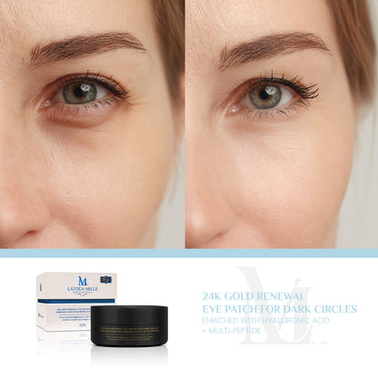24K Gold Renewal Eye Patch for Dark Circles Enriched with Hyaluronic Acid + Multi-Peptide