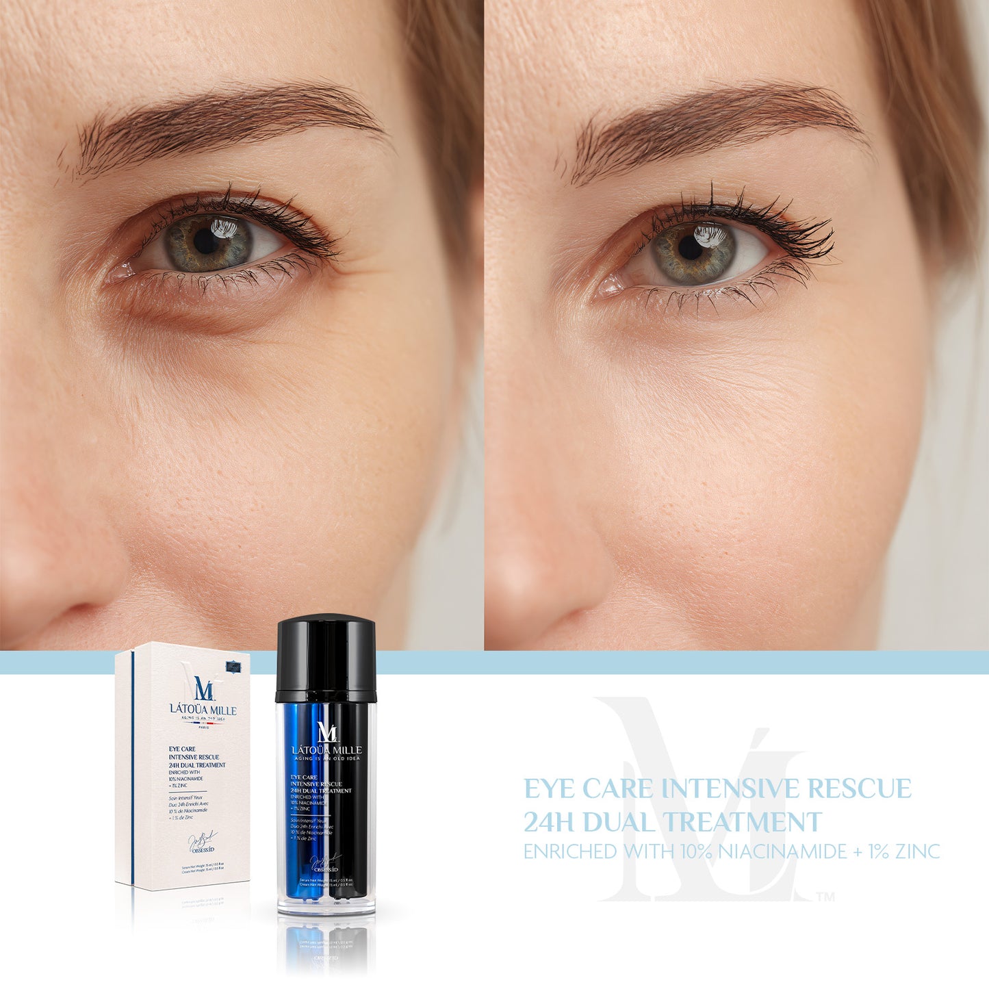 Eye Care Intensive Rescue 24h Dual Treatment Enriched with 10% Niacinamide + 1% Zinc