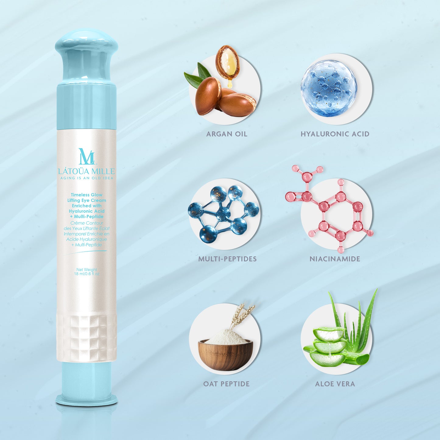 Timeless Glow Lifting Eye Cream Enriched with Hyaluronic Acid + Multi-Peptide