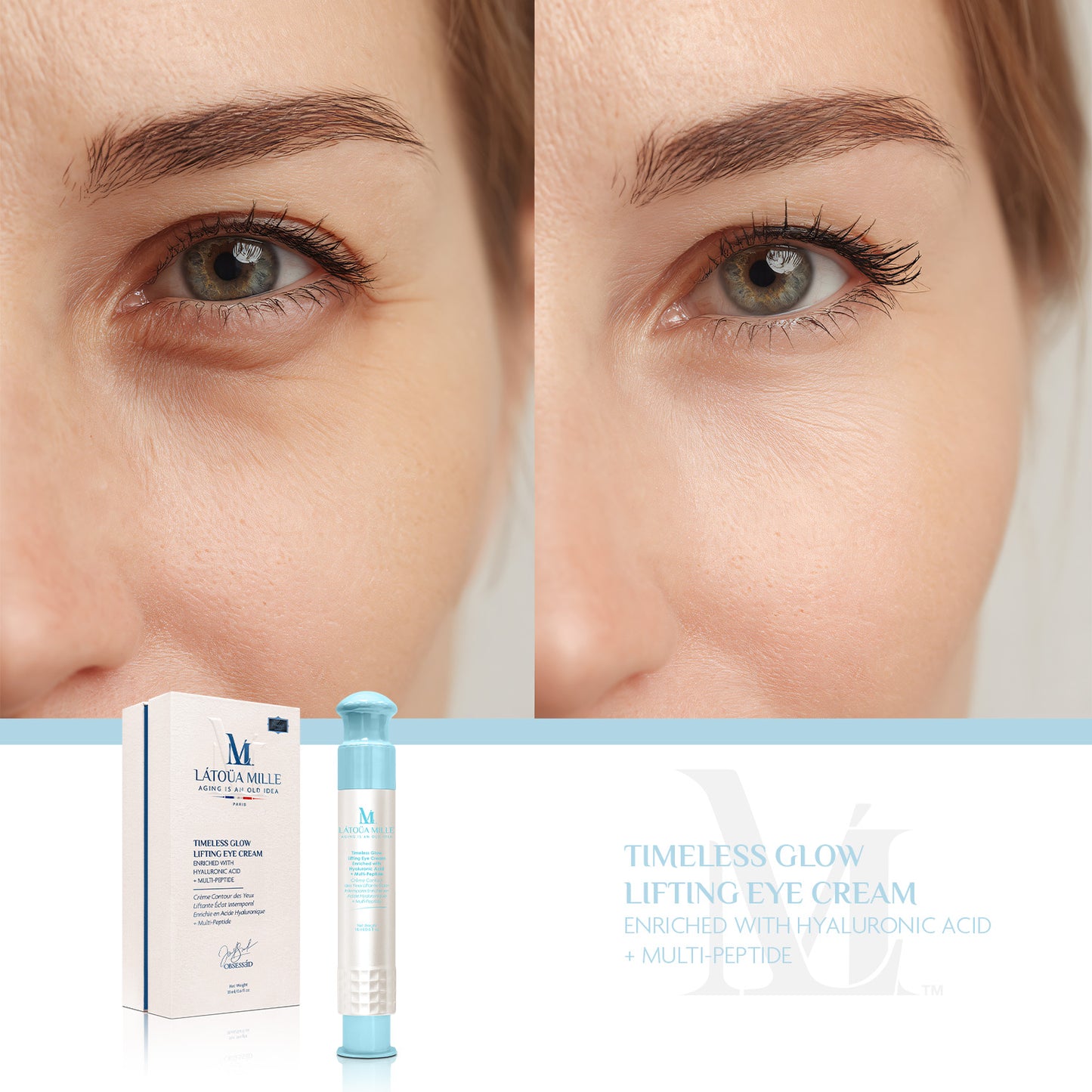 Timeless Glow Lifting Eye Cream Enriched with Hyaluronic Acid + Multi-Peptide