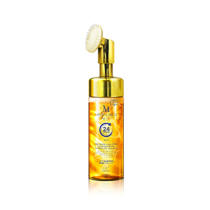 24K Gold Lava Foam Cleaner Hyaluronic Acid + Multi-Peptide (With Brush Head)