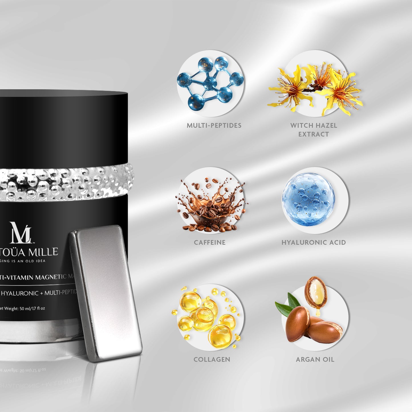 24K Gold Multi-Vitamin Magnetic Mask   Enriched With Hyaluronic + Multi-Peptide