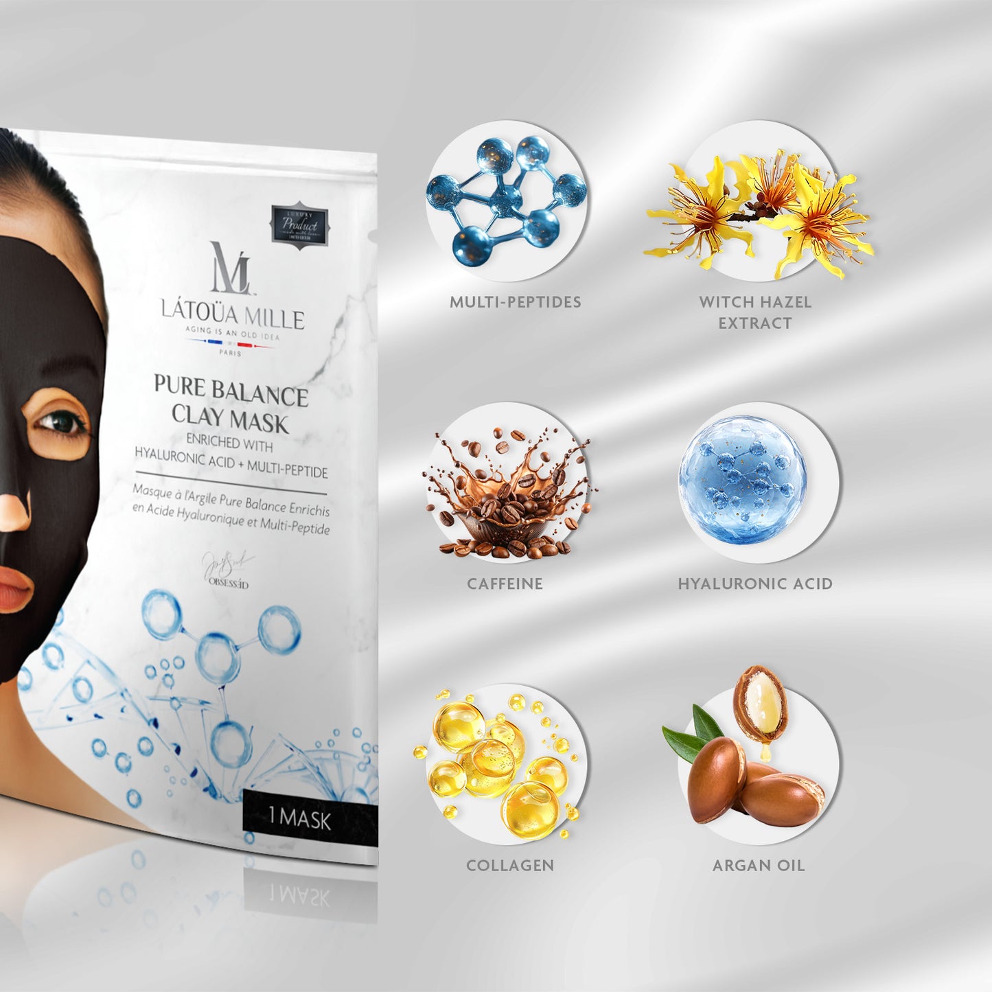 Pure Balance Clay Mask  Enriched with Hyaluronic Acid + Multi-Peptide