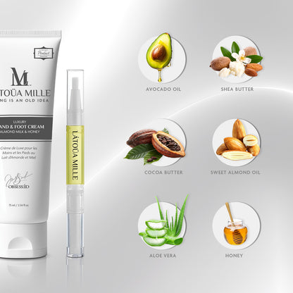 Moroccan Argan Oil Manicure Set Enriched with Hyaluronic Acid and Multi-Peptide (Almond Milk and Honey)