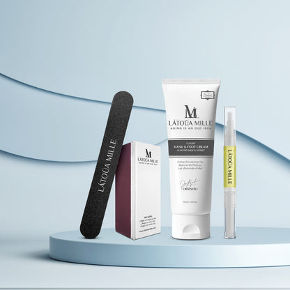 Moroccan Argan Oil Manicure Set Enriched with Hyaluronic Acid and Multi-Peptide (Almond Milk and Honey)