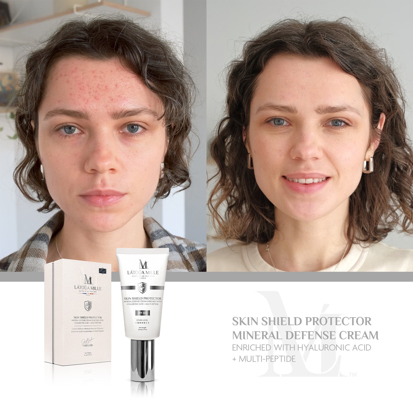 Skin Shield Protector Mineral Defense Cream Enriched with Hyaluronic Acid + Multi-Peptide